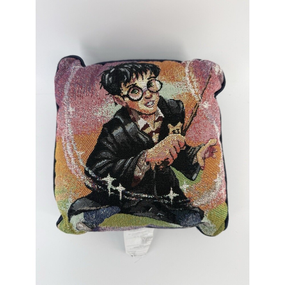 CLASSIC 2000 HARRY POTTER TAPESTRY THROW PILLOW 12" WIZARDLY SPELL HARRY WAND